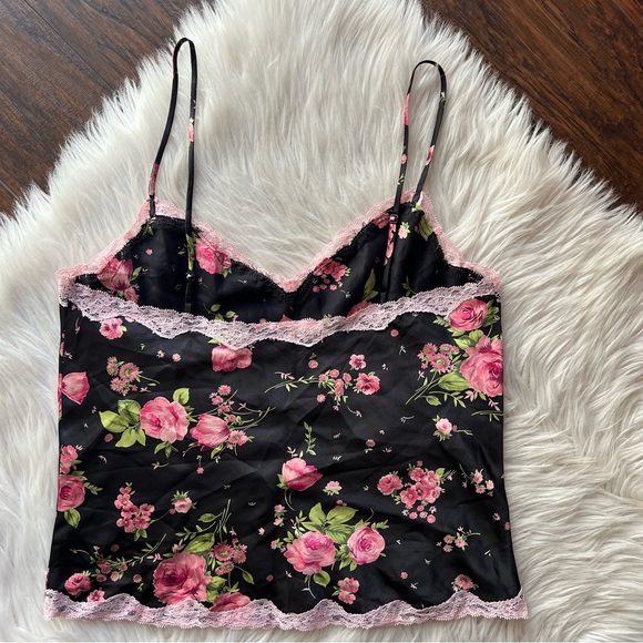 Victoria's Secret Black and Pink Floral Camisole - Picture 4 of 7